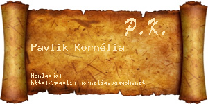 Pavlik Kornélia névjegykártya